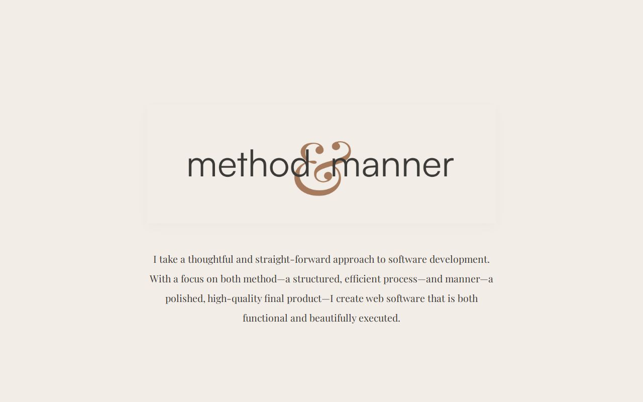 Method Manner Method & Manner